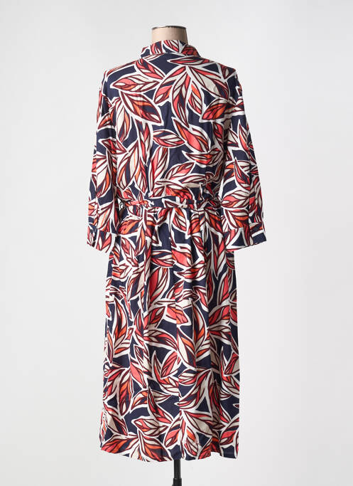 Robe mi-longue imprimé fleurs manches longues bleu BETTY BARCLAY femme