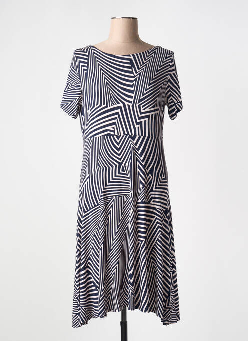 Robe mi-longue bleu MARBLE pour femme