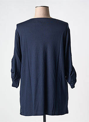 Top tissage jersey manches courtes bleu FRANK WALDER femme