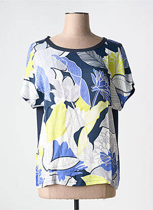 T-shirt stretch manches courtes bleu FRANK WALDER femme