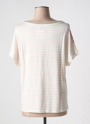 T-shirt imprimé fantaisie manches courtes beige FRANK WALDER femme