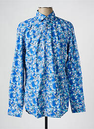 Chemise manches longues tissage popeline bleu PIERRE CARDIN homme