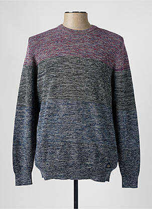 Pull maille souple et aérée manches longues bleu CASAMODA homme