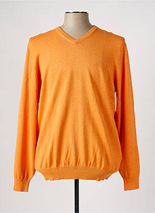 Pull col v manches longues orange CASAMODA homme