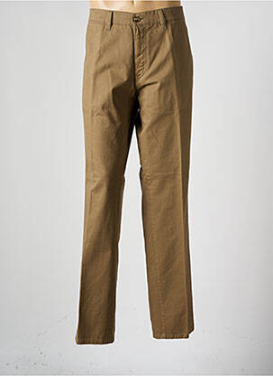 Pantalon chino tissage popeline taille normale marron PIONIER homme