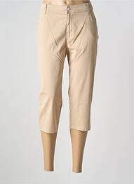 Pantacourt tissage popeline taille normale beige PIONEER femme