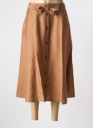 Jupe longue tissage crêpe marron BETTY BARCLAY femme