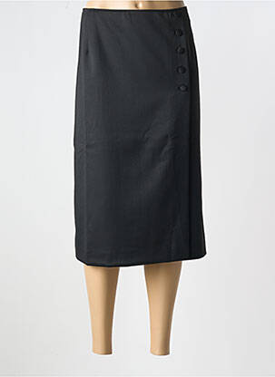 Jupe mi-longue taille à pinces noir TERRE DE FÉES femme