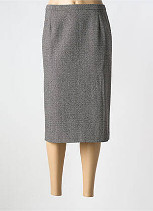 Jupe mi-longue taille à pinces gris PAUPORTÉ femme