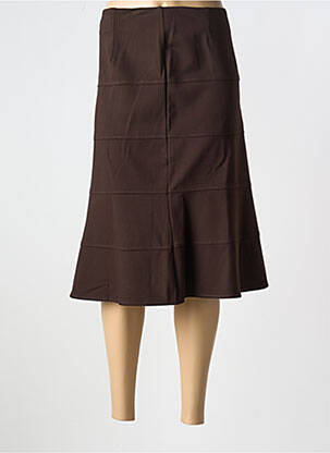 Jupe mi-longue stretch marron BETTY BARCLAY femme