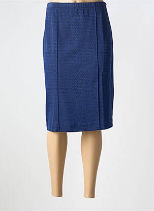 Jupe mi-longue stretch bleu WEINBERG femme