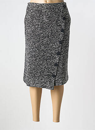 Jupe mi-longue coupe droite noir MARBLE femme