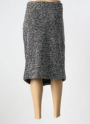 Jupe mi-longue coupe droite noir MARBLE femme