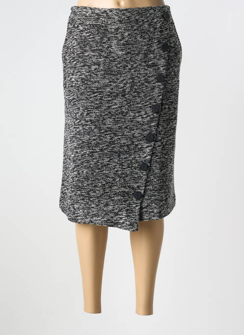 Jupe mi-longue coupe droite noir MARBLE femme