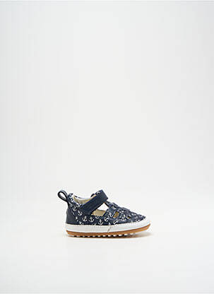 Sandales/nu pieds tissage satiné bout rond bleu ROBEEZ enfant
