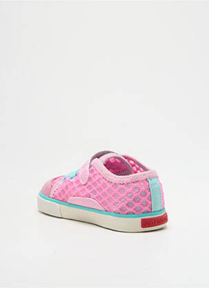 Baskets fermeture scratch bout rond rose SEE KAI RUN fille