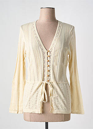 Gilet manches longues stretch beige JENSEN femme