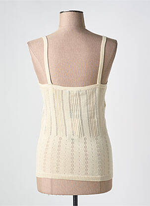 Pull maille ajourée fines bretelles beige JENSEN femme