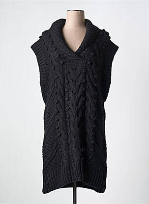 Robe pull maille torsadée manches courtes noir JENSEN femme