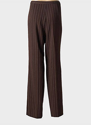 Pantalon droit taille à pinces taille haute marron IDEE DI CALINE femme