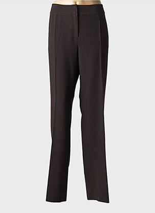 Pantalon droit tissage crêpe taille normale marron LUISA VIOLA femme