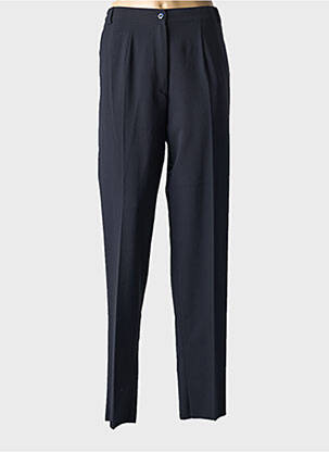 Pantalon droit taille à pinces taille haute bleu C-B LINE WEAR femme