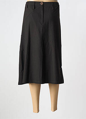 Jupe mi-longue coupe droite marron GRIFFON femme