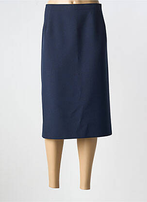 Jupe mi-longue coupe droite bleu GRIFFON femme