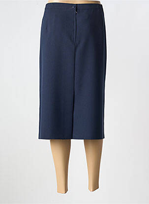 Jupe mi-longue coupe droite bleu GRIFFON femme