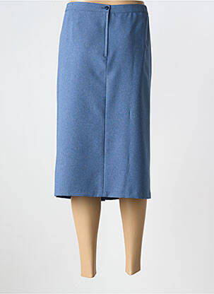 Jupe mi-longue taille à pinces bleu GRIFFON femme
