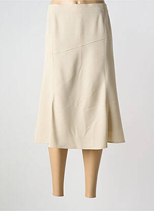 Jupe mi-longue taille normale beige GRIFFON femme
