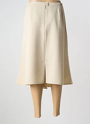 Jupe mi-longue taille normale beige GRIFFON femme