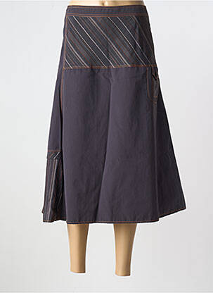 Jupe mi-longue marron MEGAN PARIS pour femme