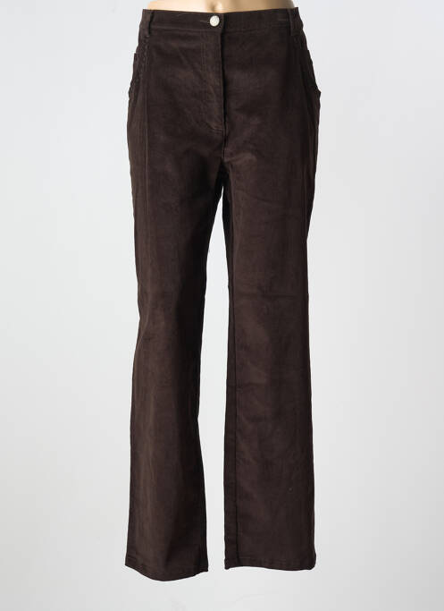 Pantalon droit stretch taille normale marron FELINO femme