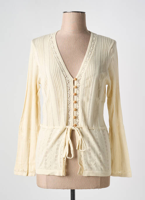 Gilet manches longues beige JENSEN pour femme