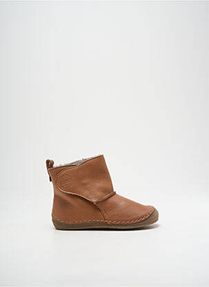 Bottines/boots tissage satiné bout rond marron FRODDO enfant