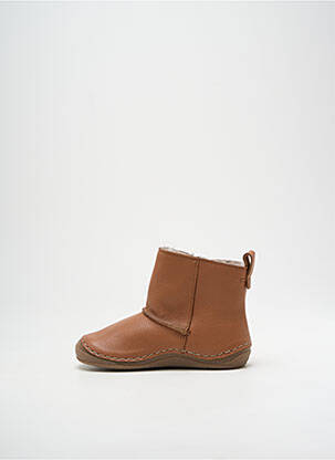 Bottines/boots tissage satiné bout rond marron FRODDO enfant