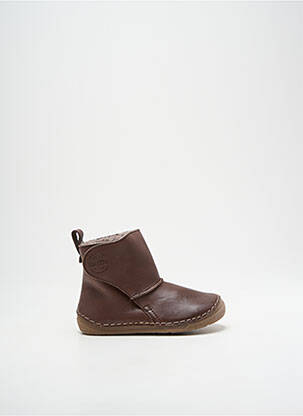 Bottines/boots tissage satiné bout rond marron fonce FRODDO enfant