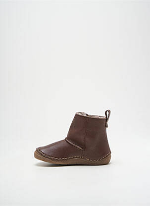 Bottines/boots tissage satiné bout rond marron fonce FRODDO enfant