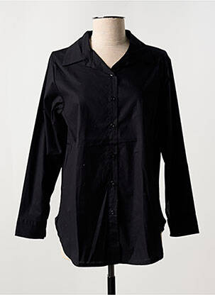 Chemisier coupe cintrée manches longues noir GLOSSY femme