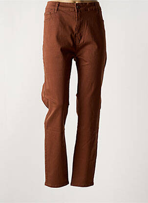 Pantalon droit stretch taille normale marron VOGGO femme