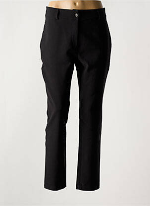 Pantalon slim tissage popeline taille normale noir HALOGENE femme