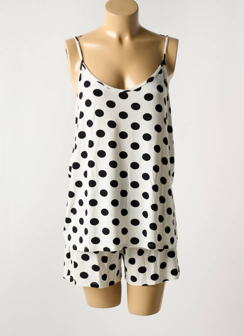 Pyjashort blanc MASSANA pour femme