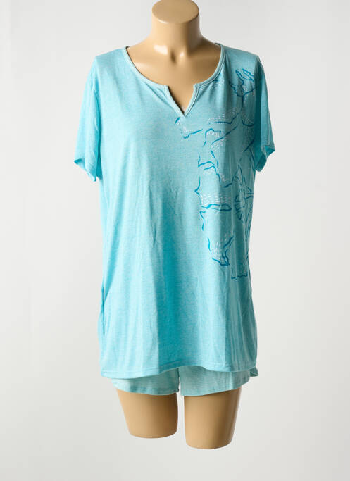 Pyjashort bleu MASSANA pour femme