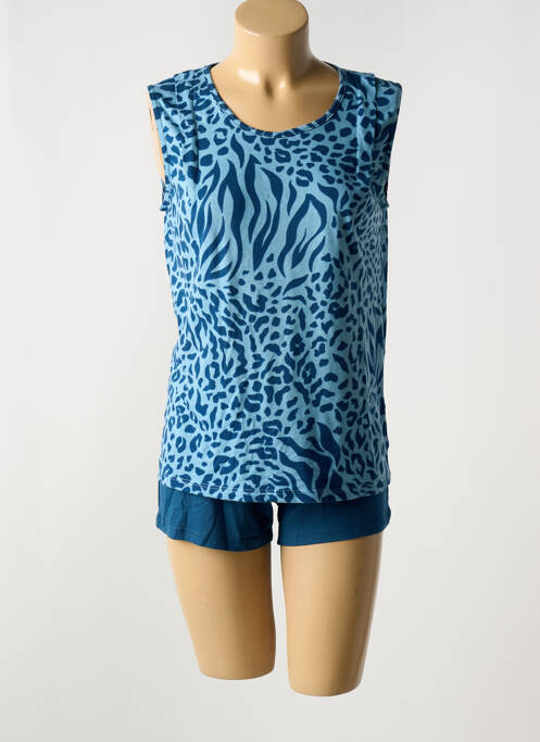Pyjashort bleu MASSANA pour femme