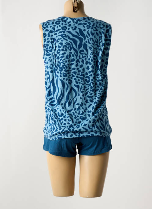 Pyjashort bleu MASSANA pour femme