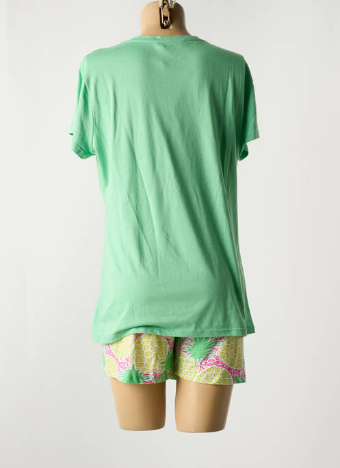 Pyjashort vert MASSANA pour femme