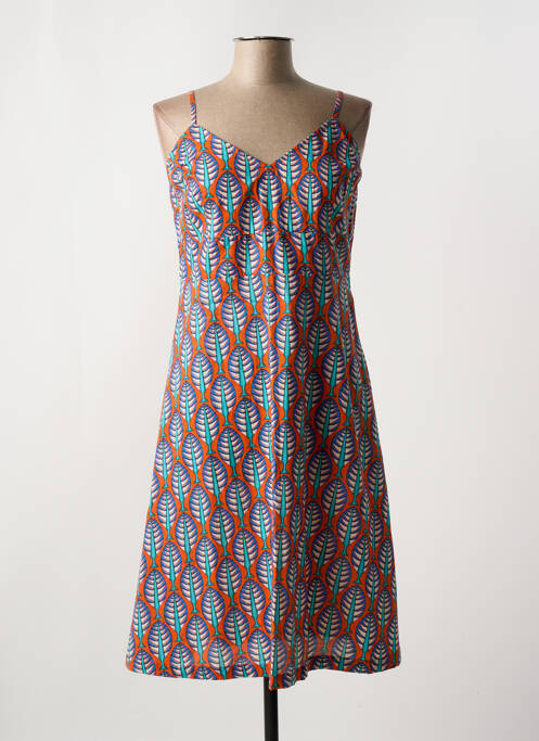 Robe mi-longue orange KALI YOG pour femme