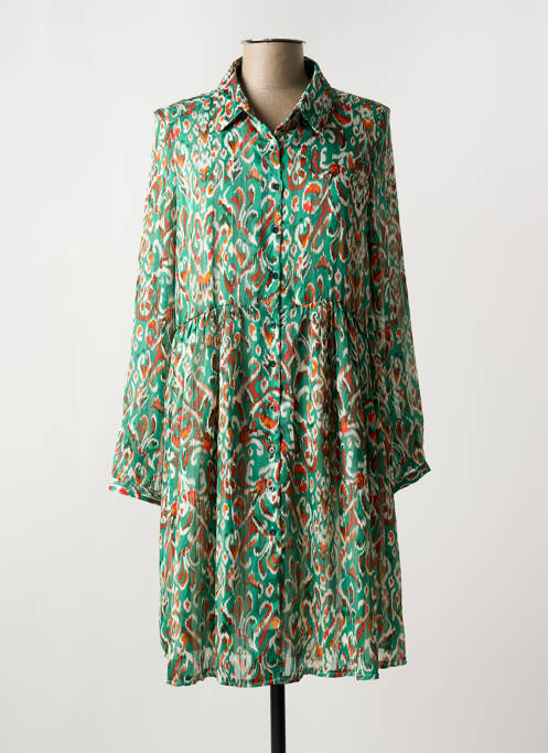 Robe mi-longue vert LILIE PLUS pour femme