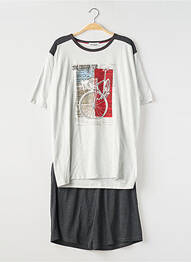 Pyjama bas short gris MASSANA homme
